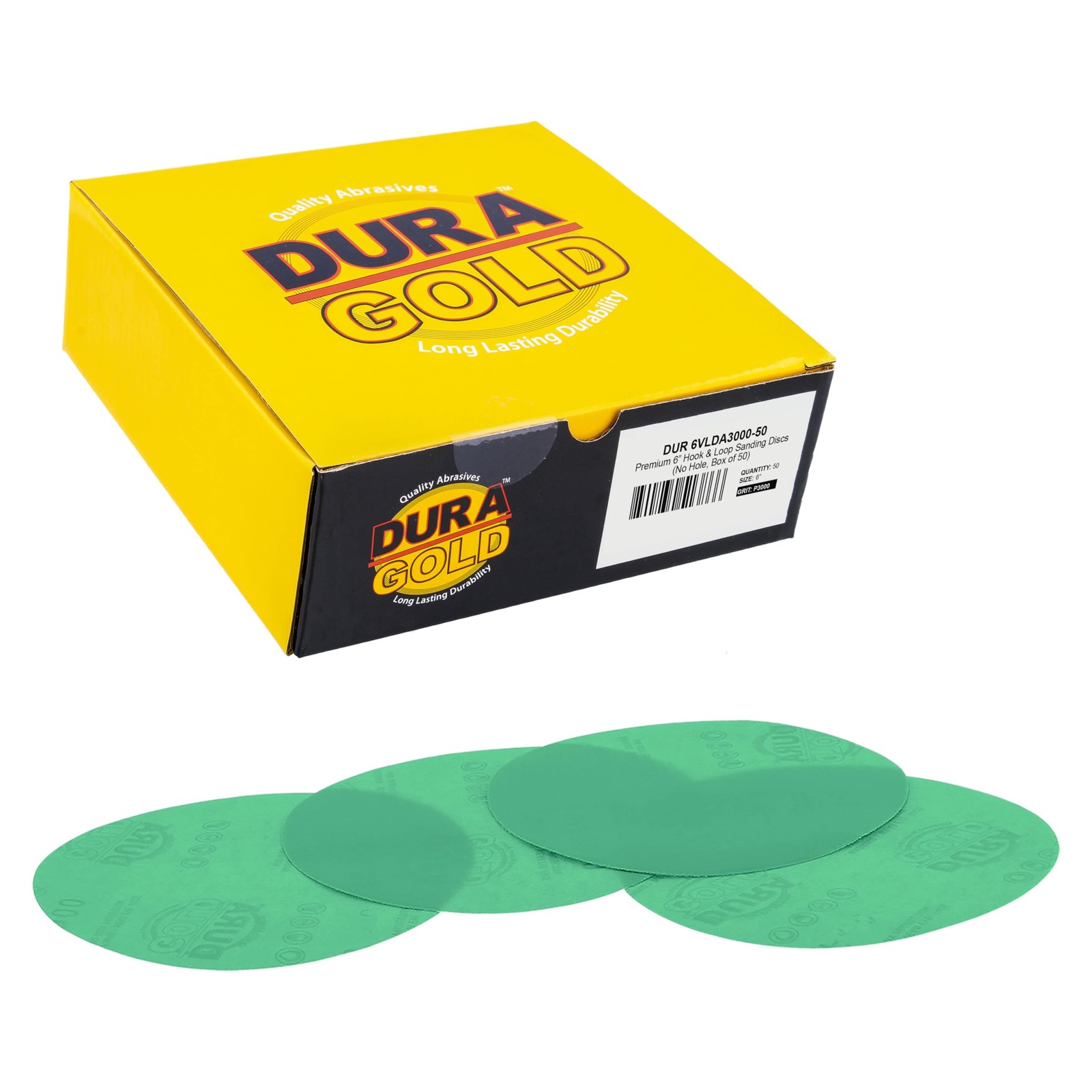 Dura-Gold Premium 100 Grit 6″ Gold Sandpaper Discs, No Hole Pattern Dustless,…