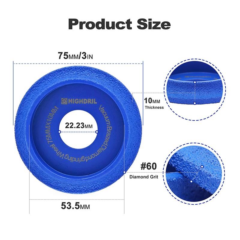 75/85mm Diamond Grinding Wheel Trimming Shaping Granite Marble Quartz Ceramic