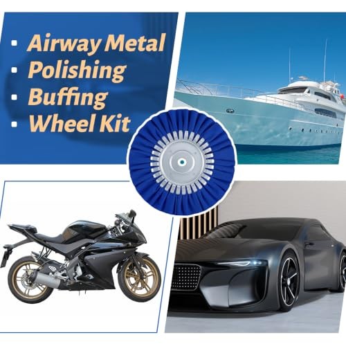 12 Pcs 8″ Airway Polishing Wheel Kit for Angle Grinder, Metal Buffing