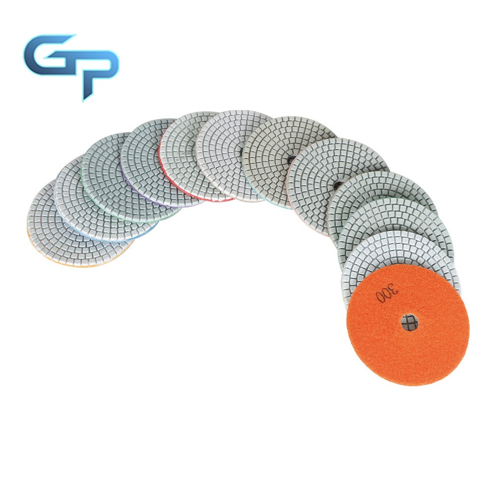 14 Pieces 4Inch Diamond Polishing Pads Kit With 2 Pack  5/8In-11 Backer Pads New