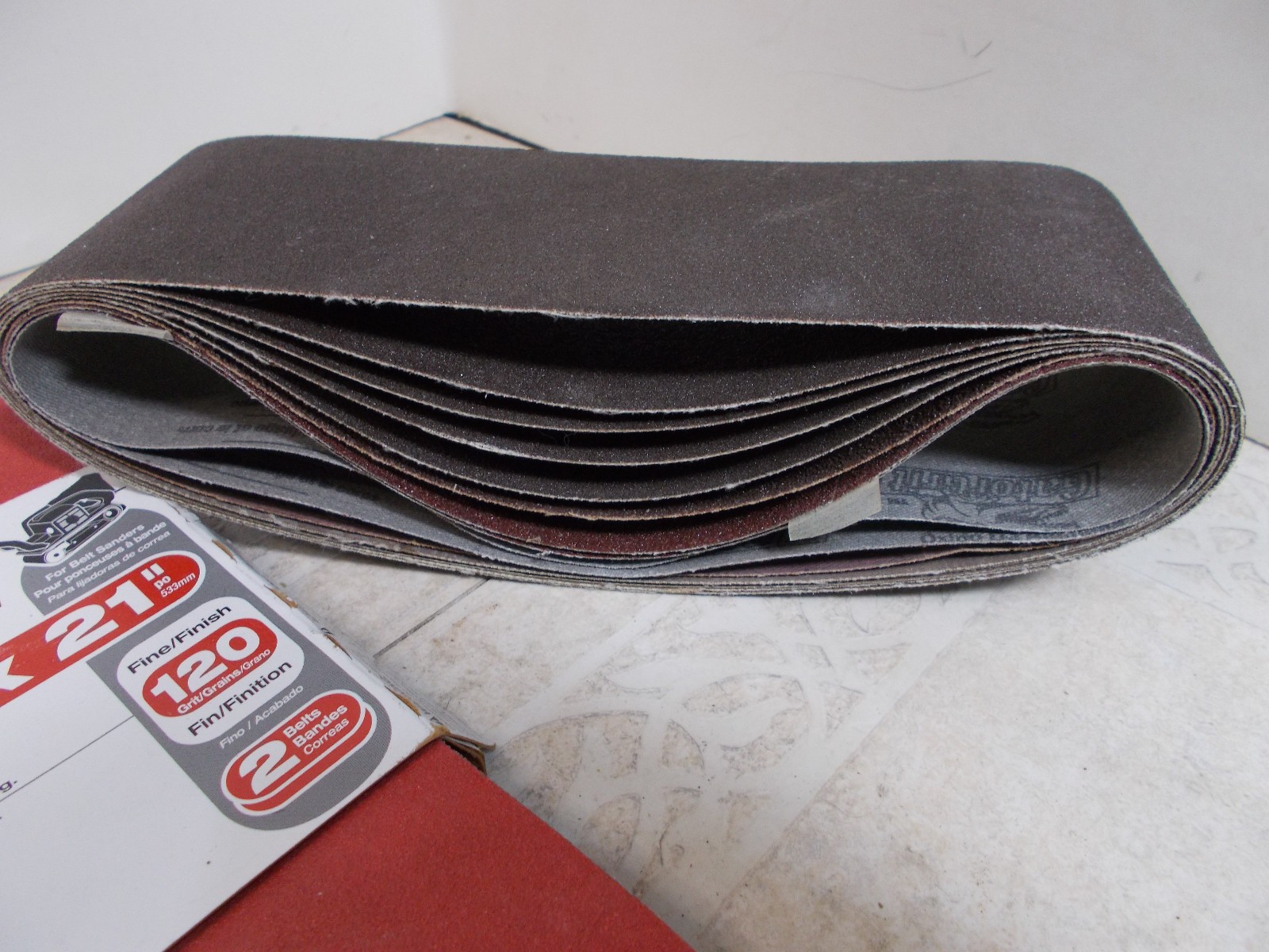 Sanding Belts 3 x 21 InchLot of 12, (4)- 120 Grit & (8)- 50 Grit NEW