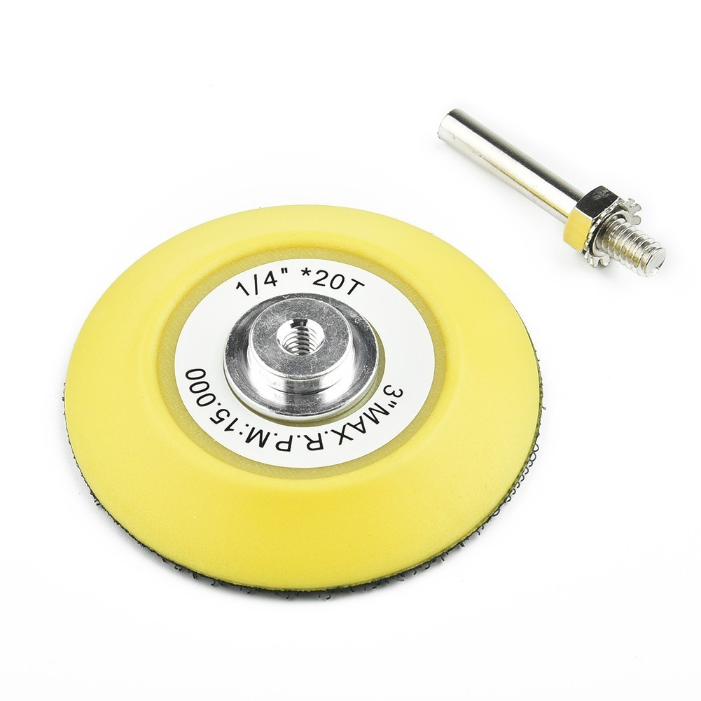 3 Inch 75mm Hook&Loop Backing Pad Sanding Polishing Disc W/Drill Attachment