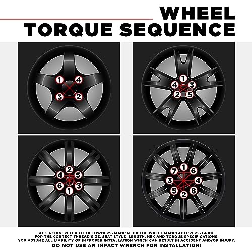 791707SBKAM M12x1.50 Bulge Acorn Lug Nut Black Chrome Wheel Installation Kit