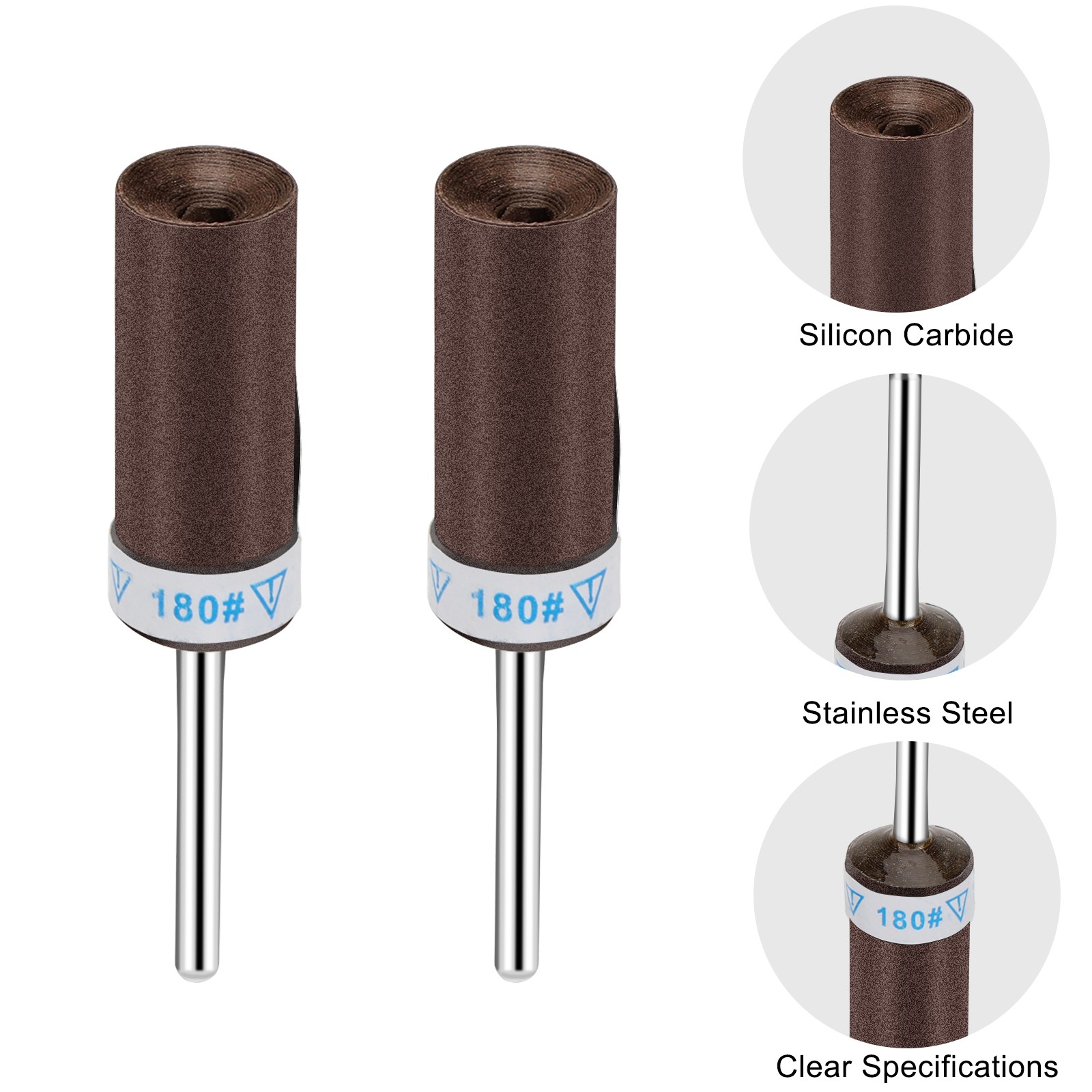 21Pcs Sanding Drum Kit 1/8″ Mandrel 180-1000 Grit for Drill & Dremel Rotary Tool