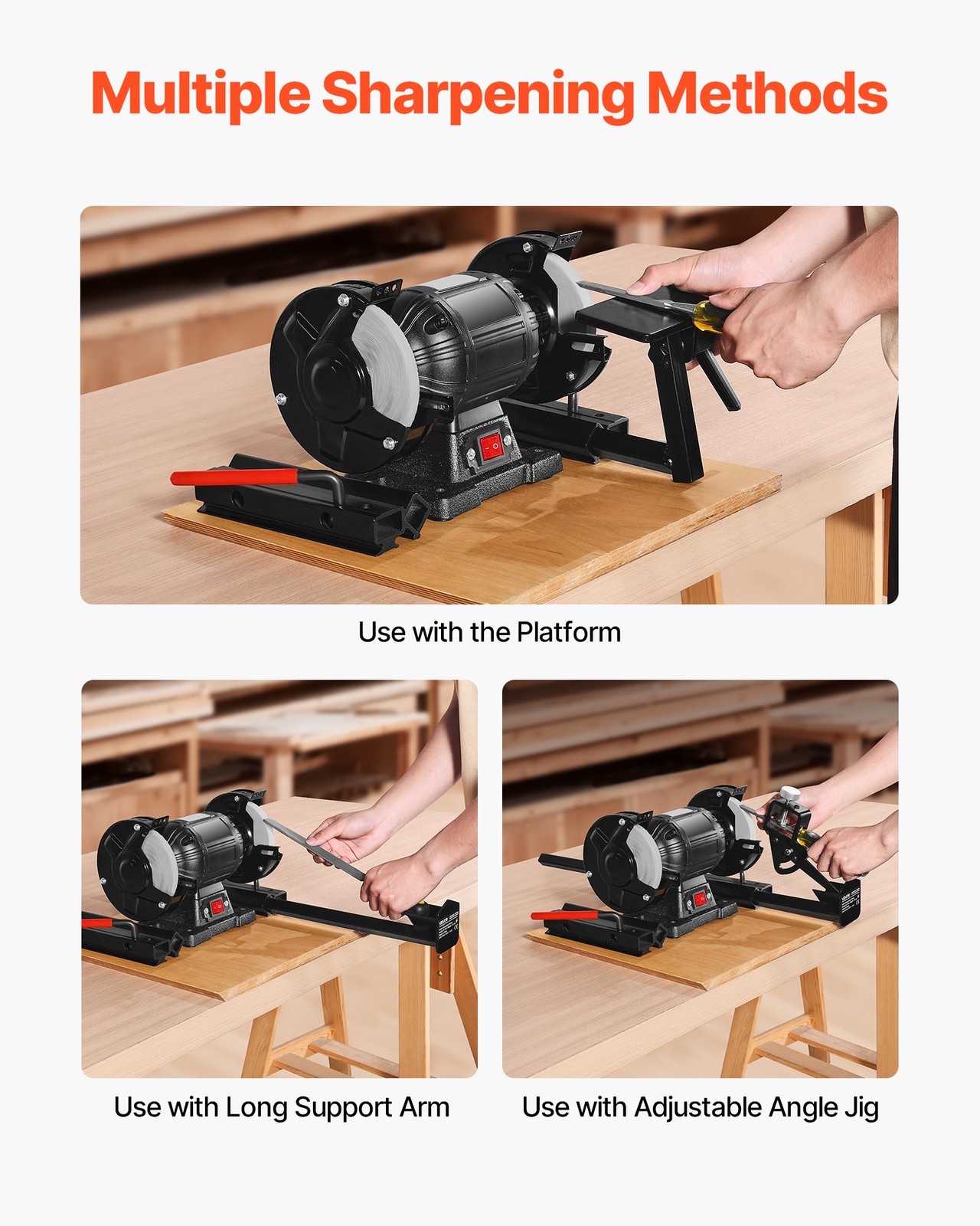 VEVOR Multi-Grind Sharpening System Vari-Grind Jig for 6″ & 8″ Bench Grinders