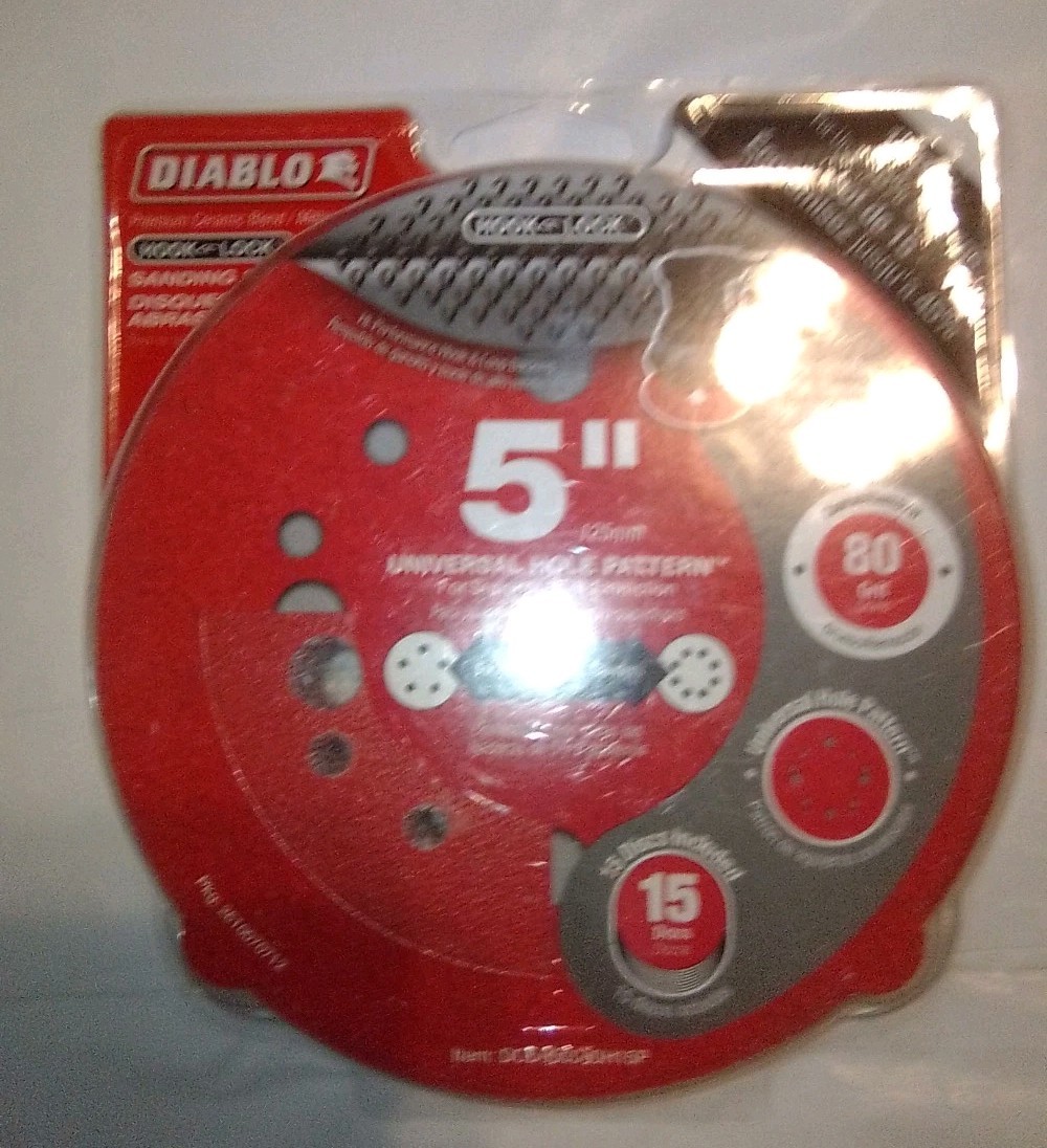 sanding discs diablo 5″/ 125mm 15-pack ceramic blend 80 grit hook and lock new