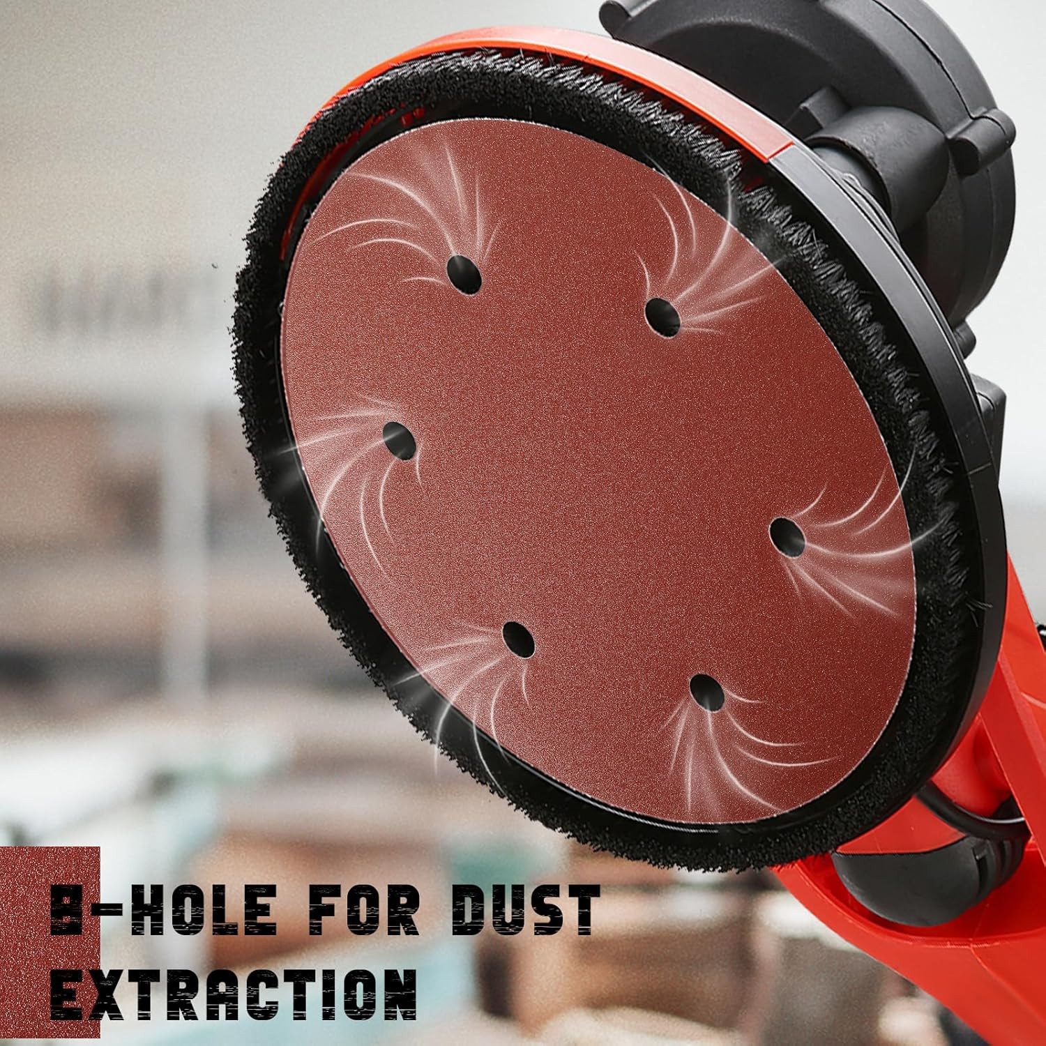 9 Inch 6 Hole Sanding Disc, 40 Grit 15 Pieces Hook and Loop Sandpaper Aluminum