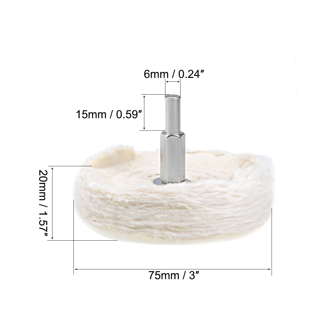 3-Inch Buffing Wheels with 1/4-inch Handle for Manifold Aluminum 4Pcs