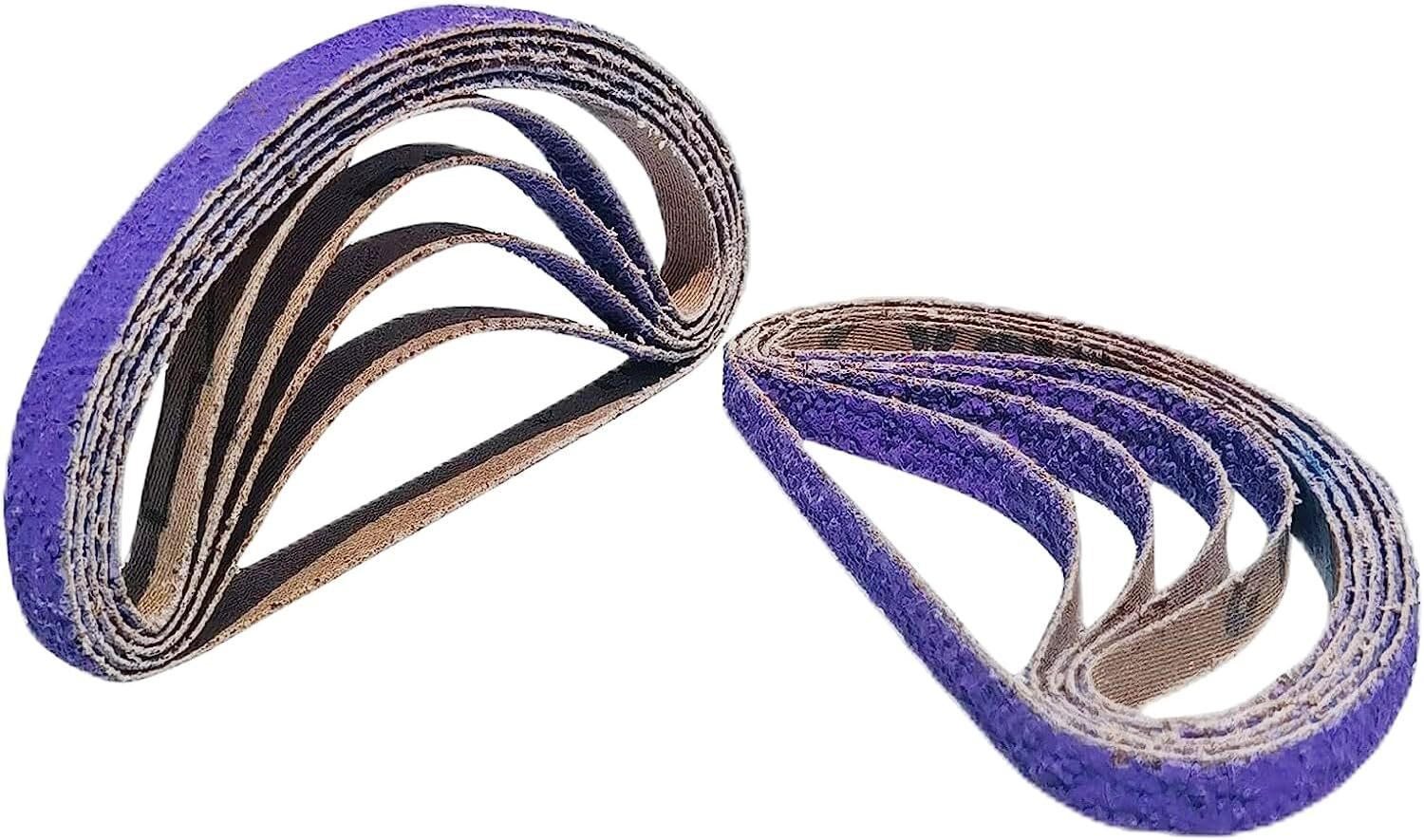 10 x 330 mm Sanding Belts, 3/8″ W x 13″ L, Purple Ceramic,25 Pack,40-240 Grit