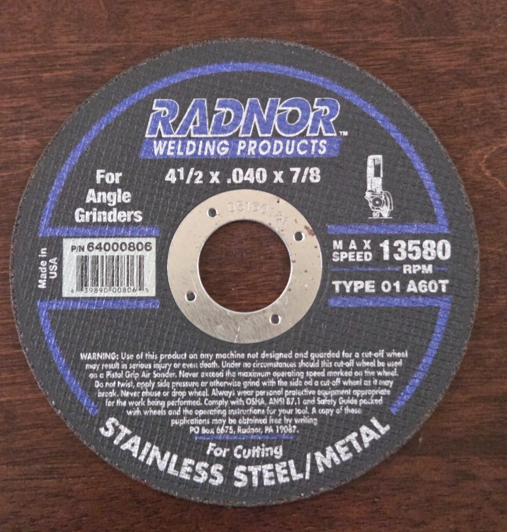 Radnor Type 1 Cut Off Wheel 4-1/2″ x .045″ x 7/8″ RAD64000806