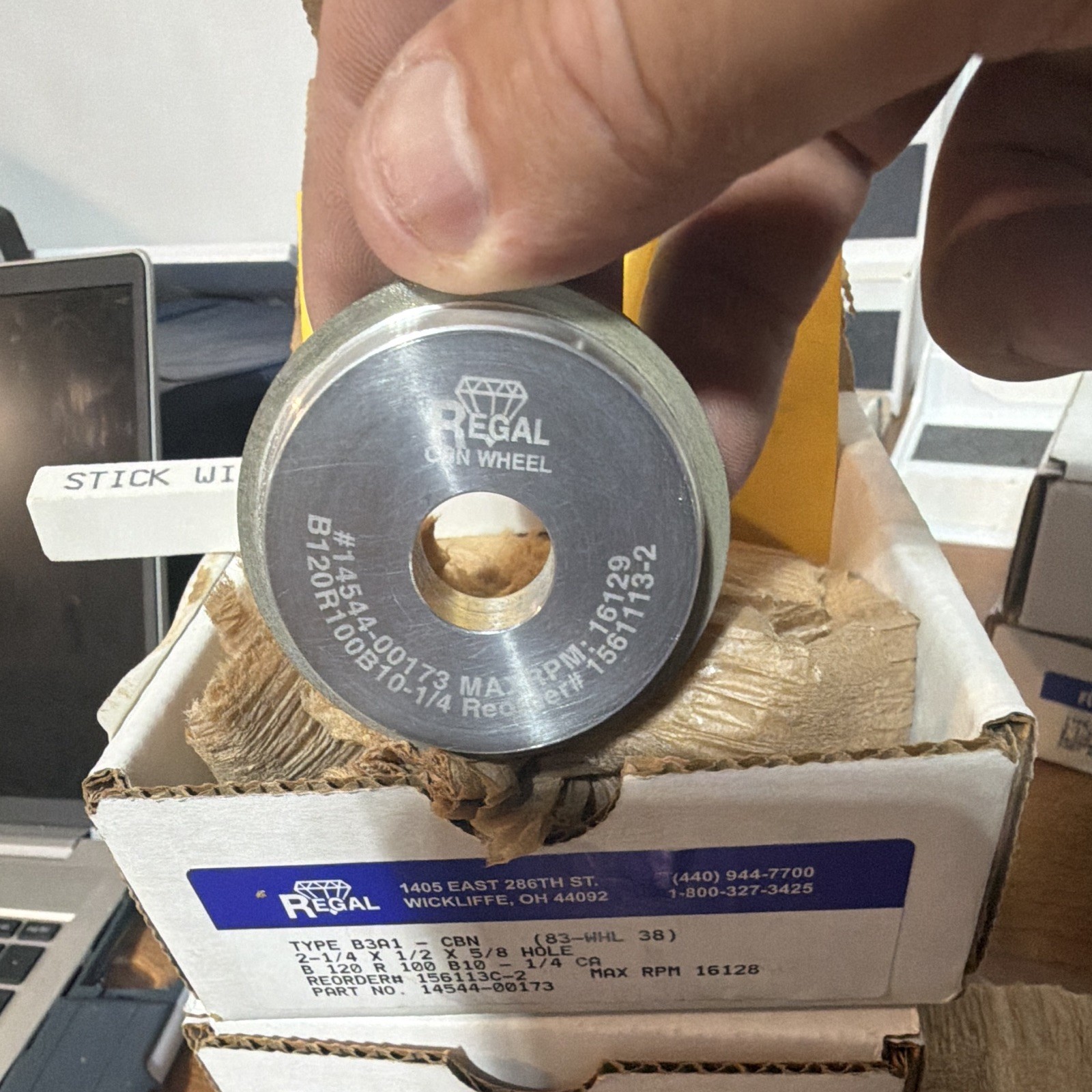 Regal B3A1 CBN Grinding Wheel 2-1/4in x 1/2in x 5/8 Hole 120 Grit MPN 3 sets