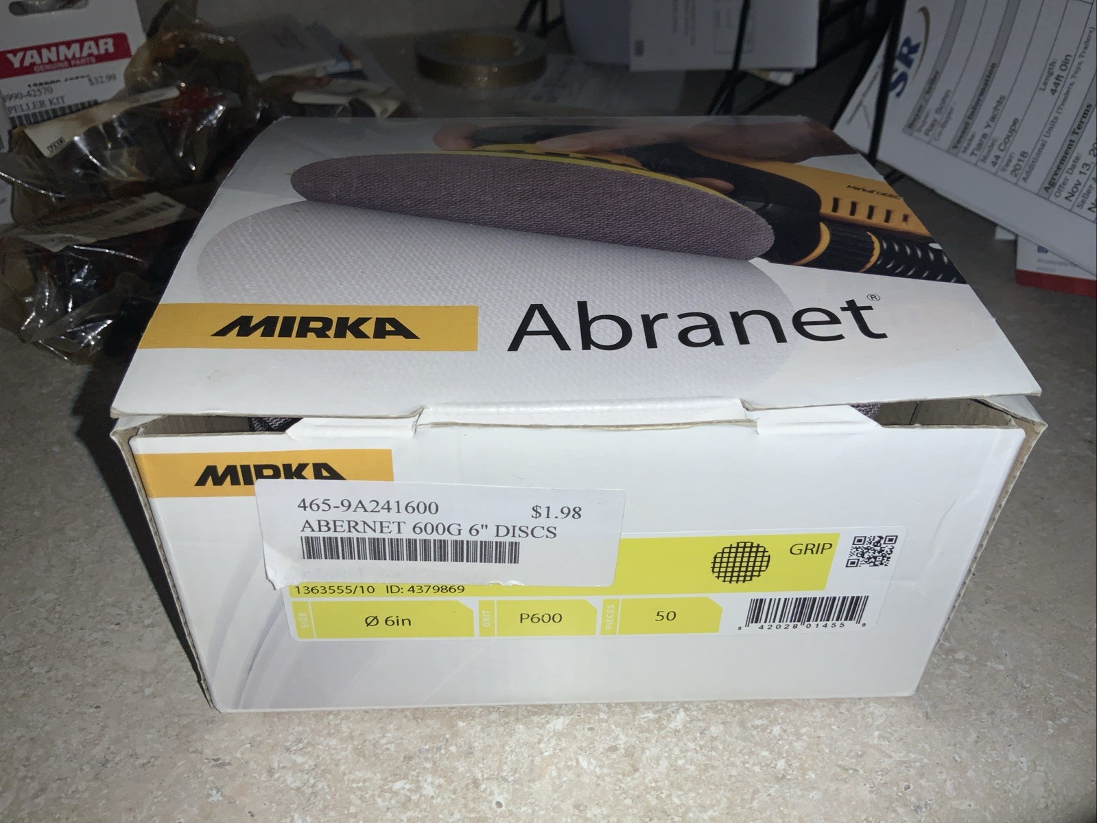 New: Mirka Abranet 600 Grit 6″ Discs 9A-241-600 – 50 Disc. – Open Box