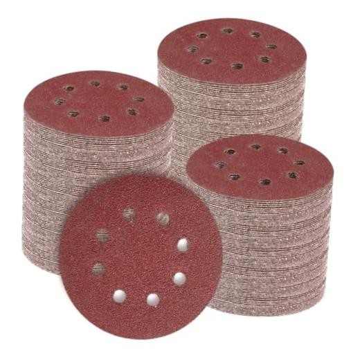 250 PCS 5-Inch 8-Hole Hook & Loop Sanding Discs Set, 40 60 80 Mix Grit-250PCS