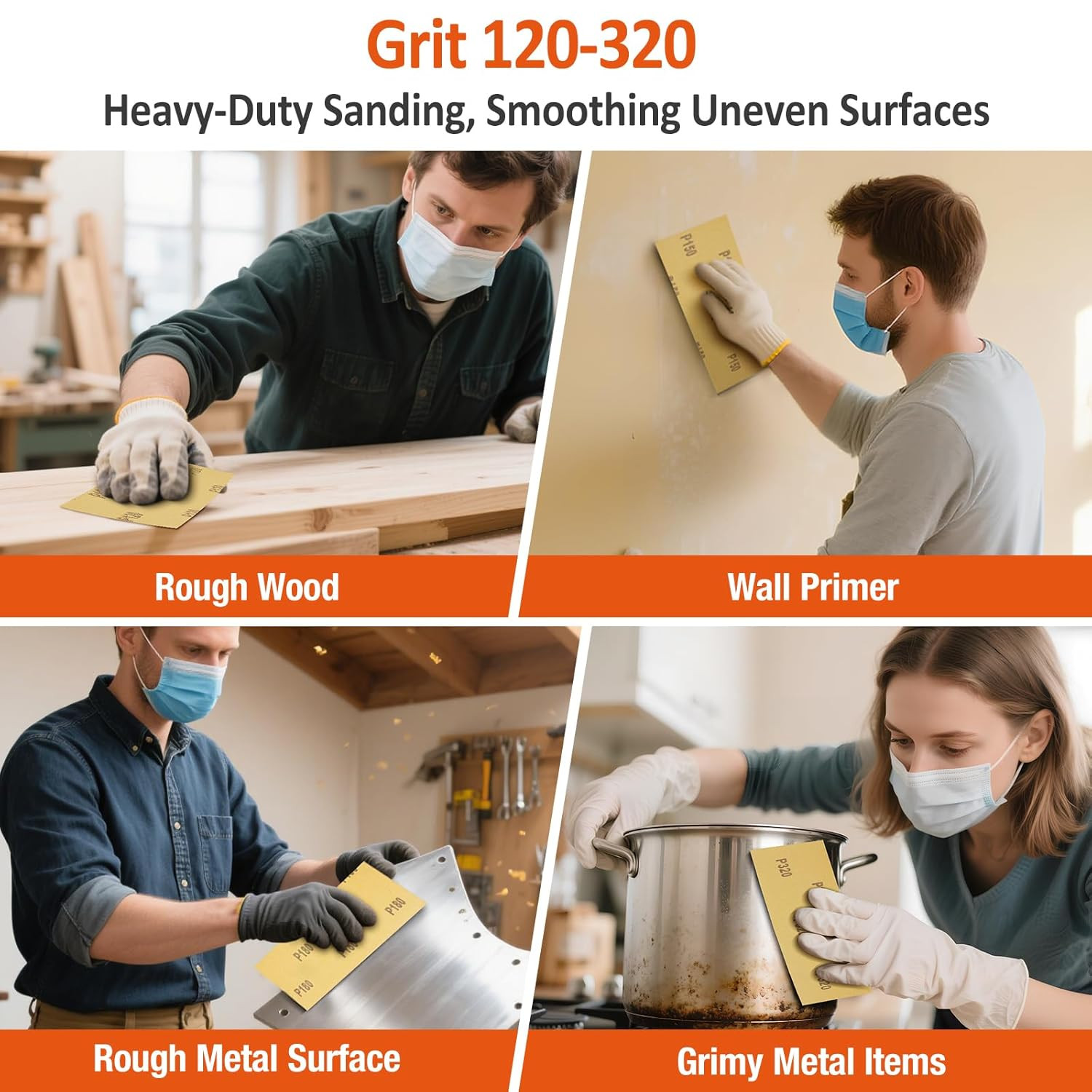 52PCS Wet Dry Sandpaper Assortment 120-3000 Grit Sanding Sheets 9×3.6 Inch new