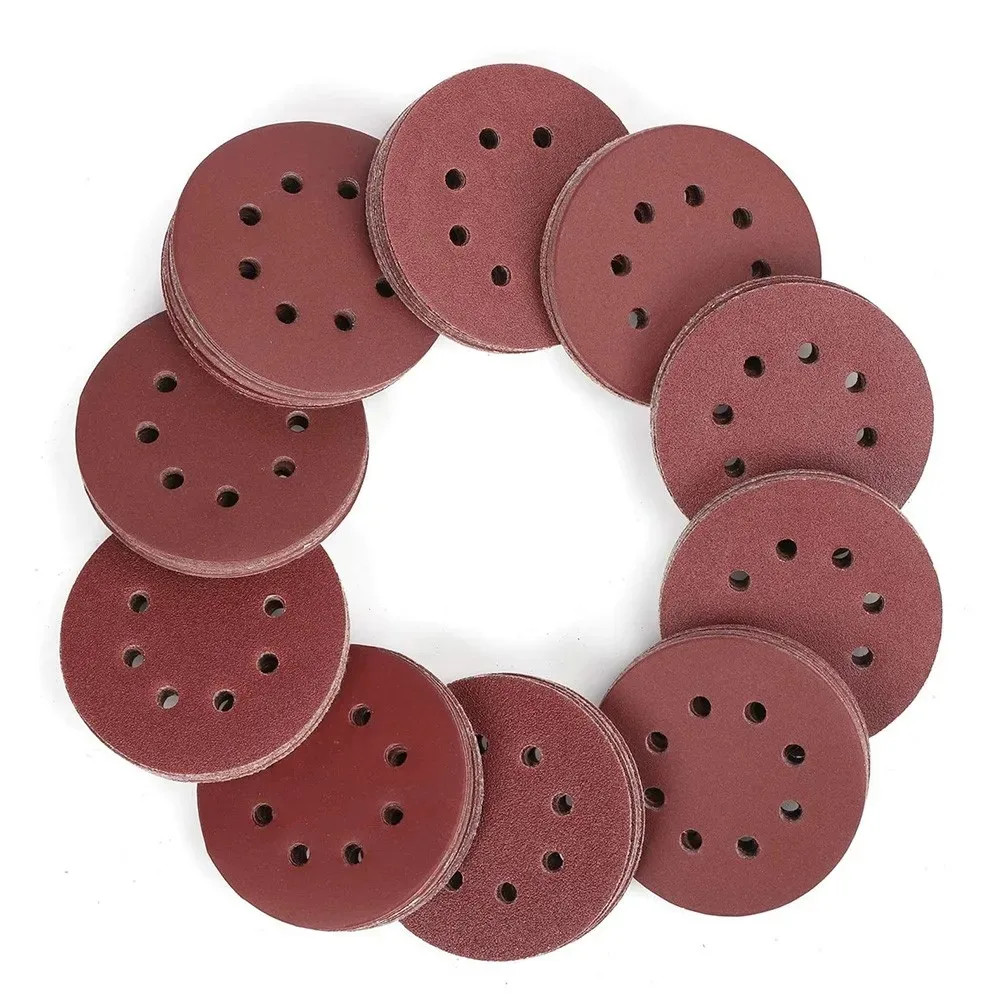 8 Hole 125mm Sandpaper Woodworking Metal Grinding Disc Abrasive Polishing Tool 4