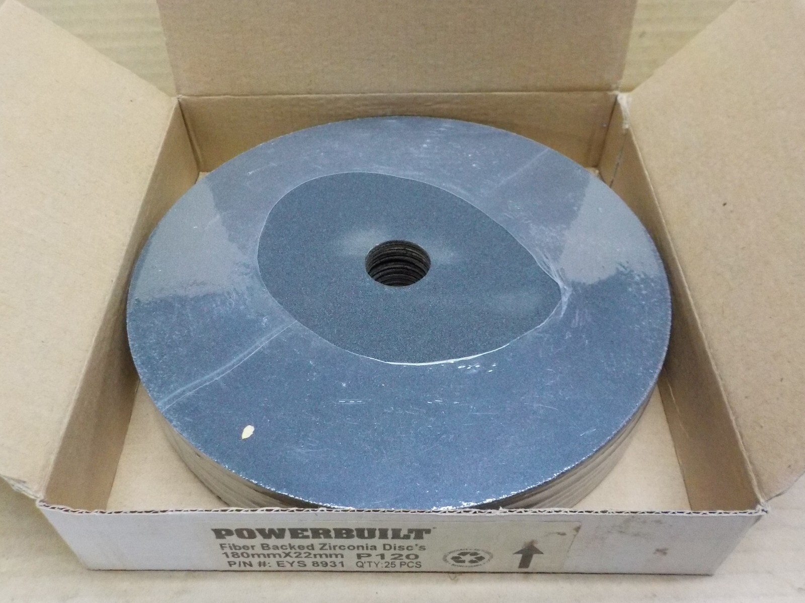 Powerbuilt 180x22mm P120 Zirconia Discs, 25 Pack Sanding Discs,