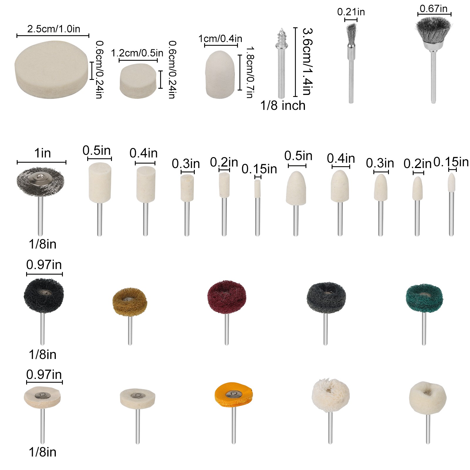 234PCS Polishing Buffing Wheel Kit for Dremel Rotary Tool Jewelry Glass Metal