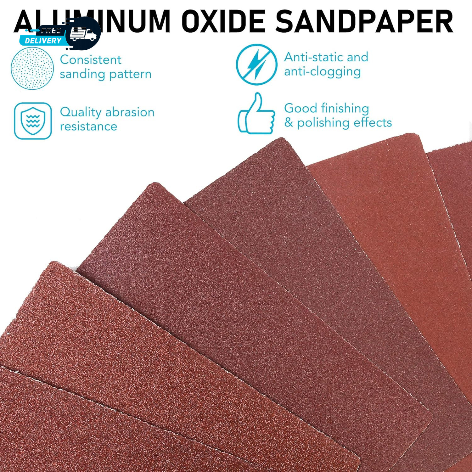 1/4 Sheet Sandpaper for Palm Sander 50PCS 60 80 120 180 240 320 400 600