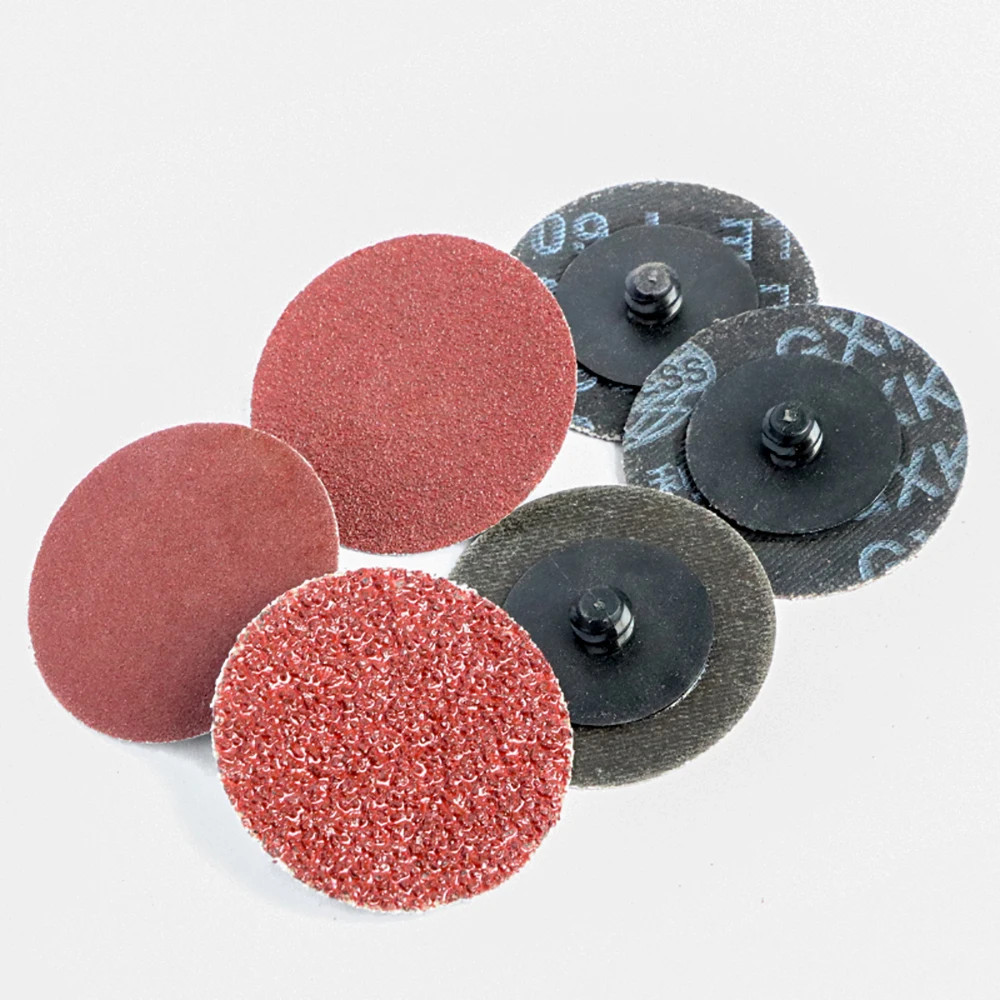 40PCS 25/50/75mm Roll Lock R-Type Quick Change Discs Red Grain Sanding Disc