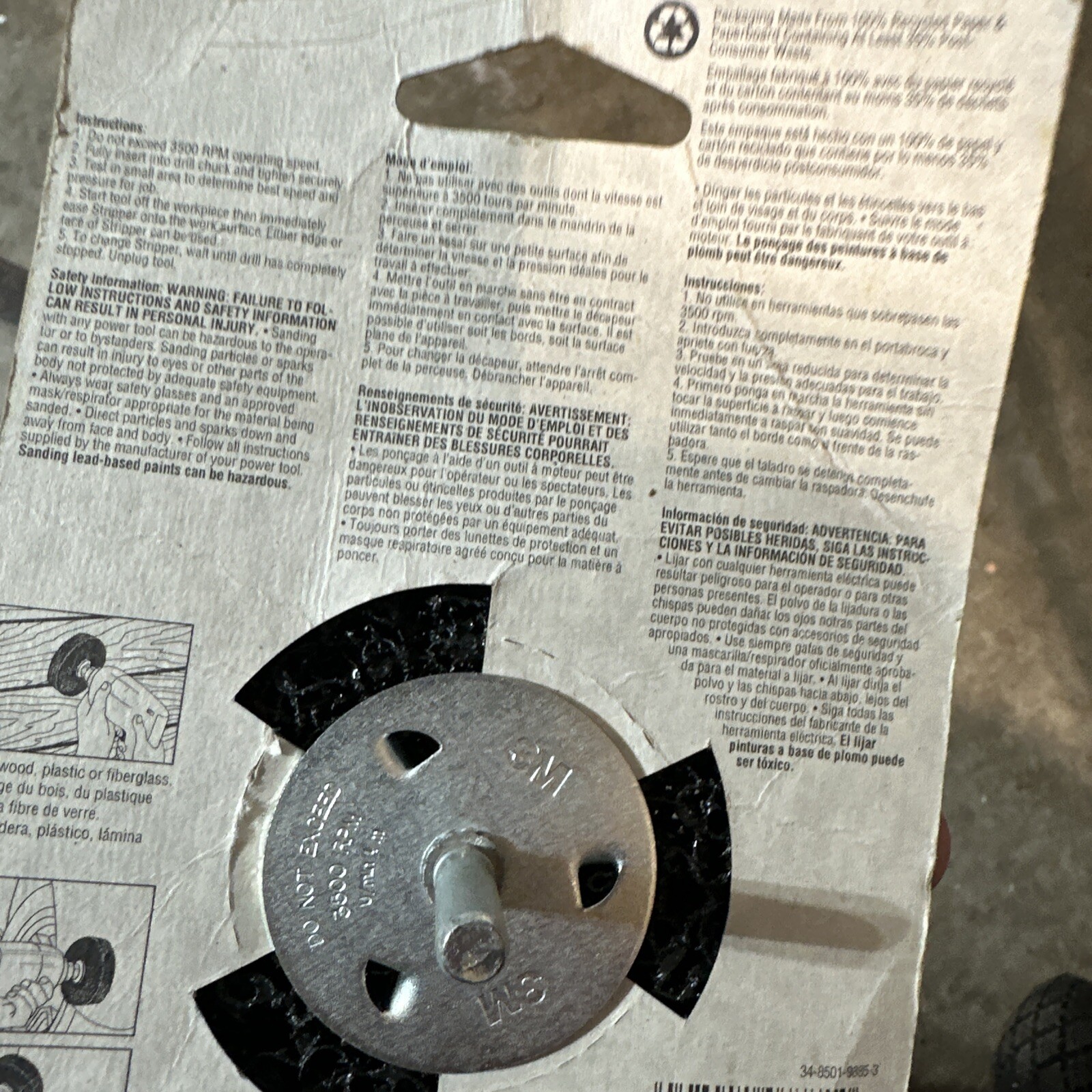 3M 7771 4-Inch Rust And Paint Removal Disc