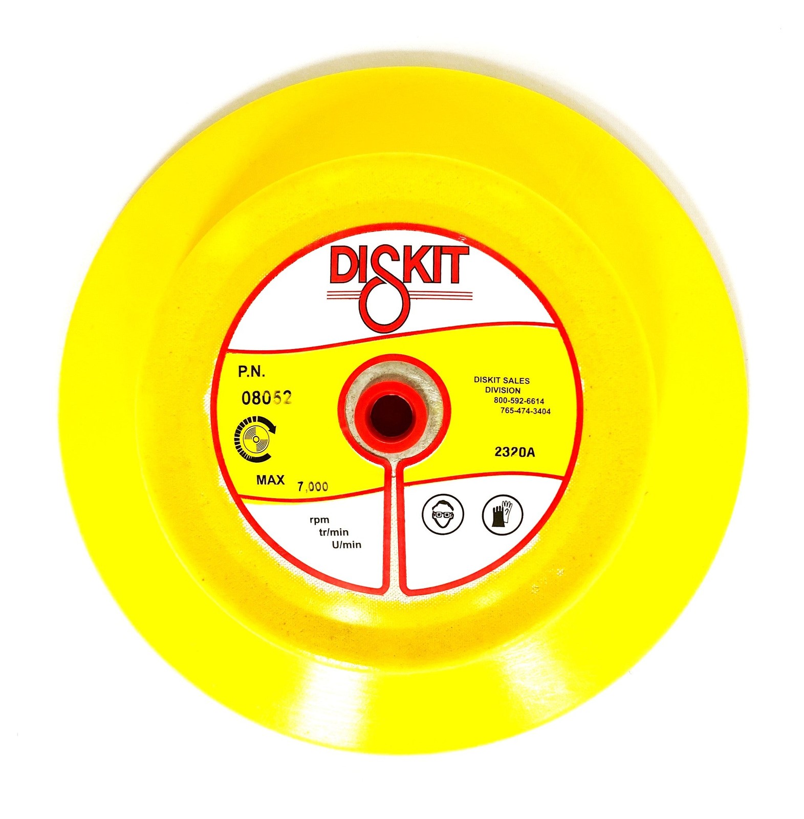 Diskit Sanding Pad 08052: Firm, 8″, PSA, 0 Hole, Flex Profile MADE IN USA