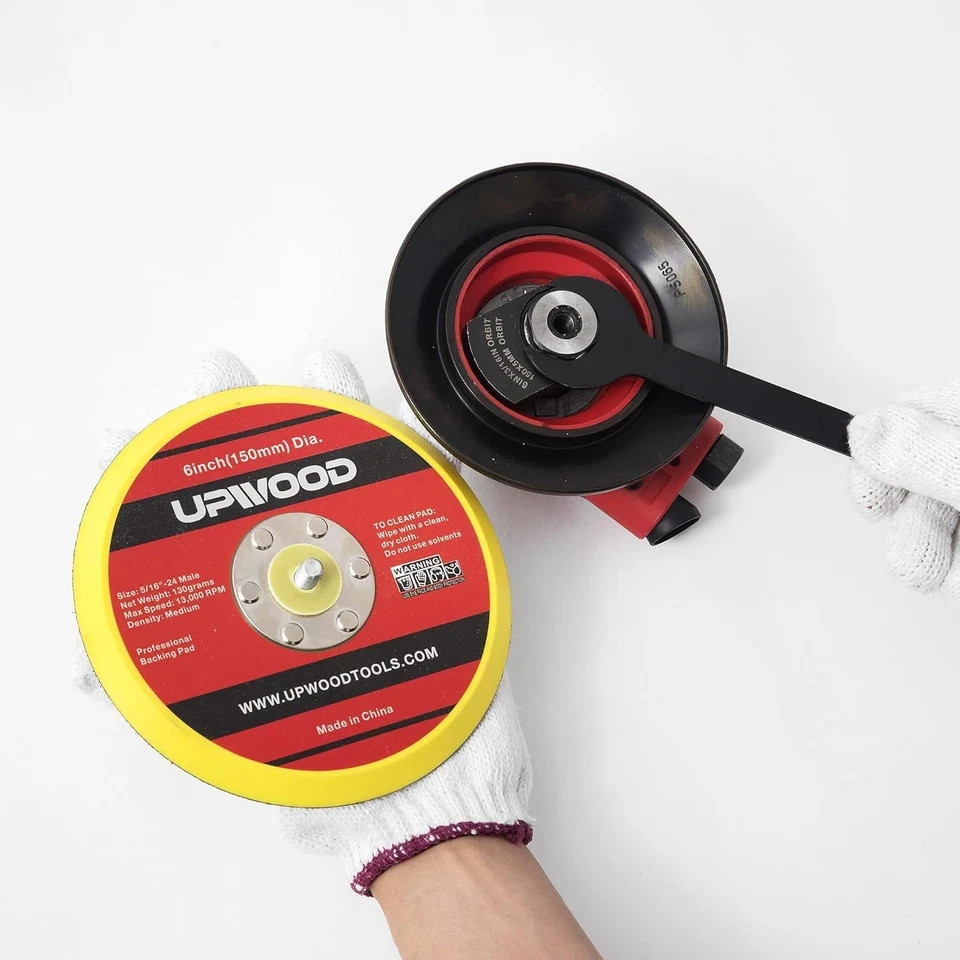 2 Pcs 5″ Hook and Loop Backing Pad for Air Sander Polisher, 5/16″ Arbor with 24