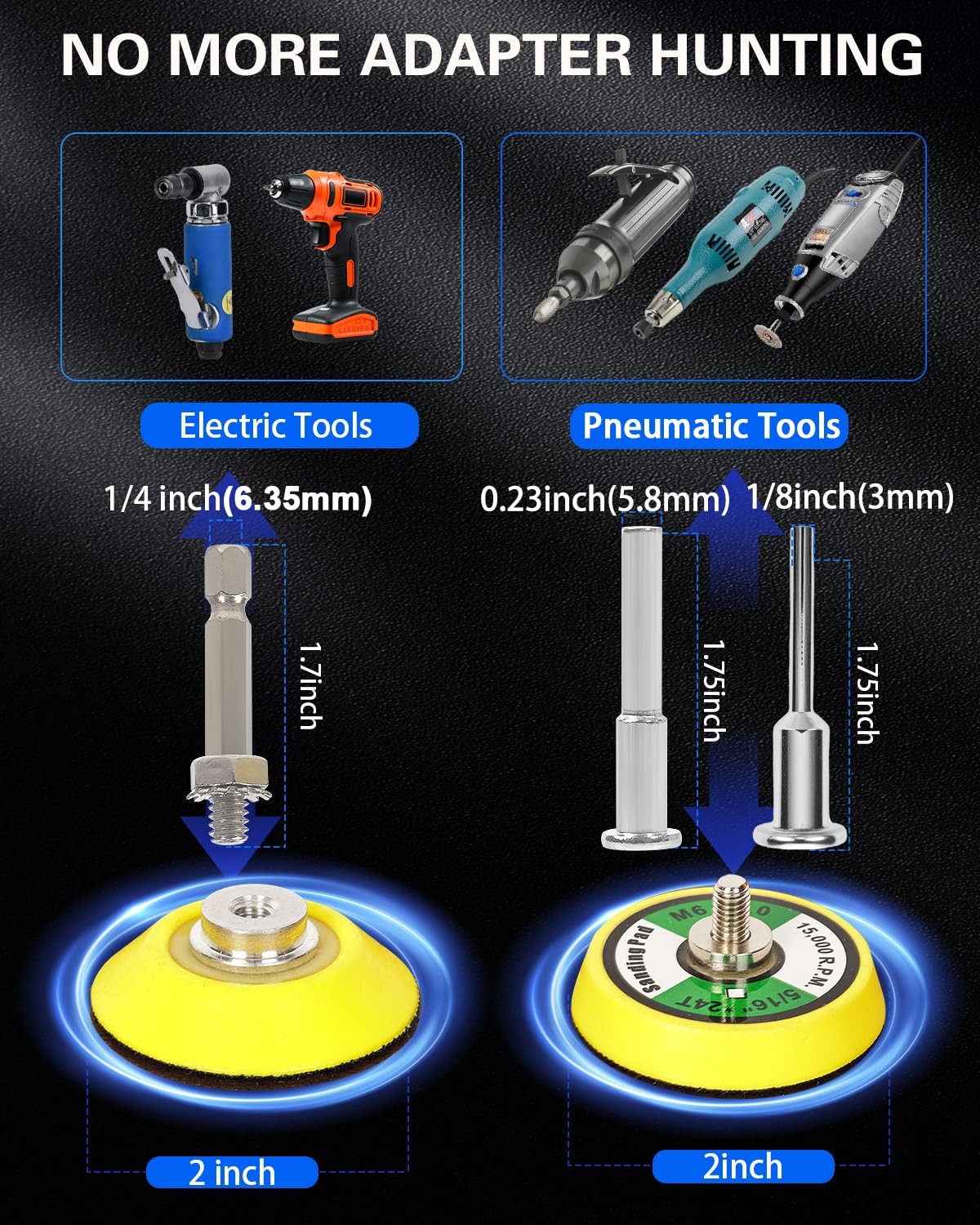 2 Inch Sanding Discs Drill Polishing Kit, 193PCS Car Headlight Restoration Kit