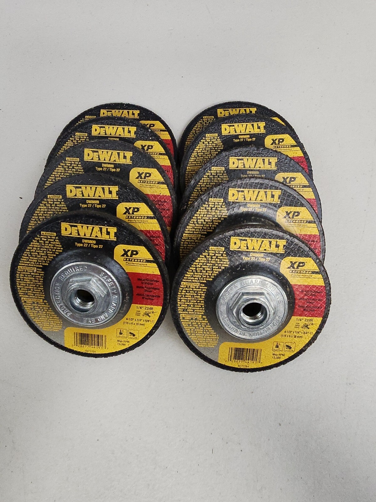 Dewalt DW 8809 4 1/2 ” X 1/4″ X 5/8-11″ Grinding Wheel 10 Pack