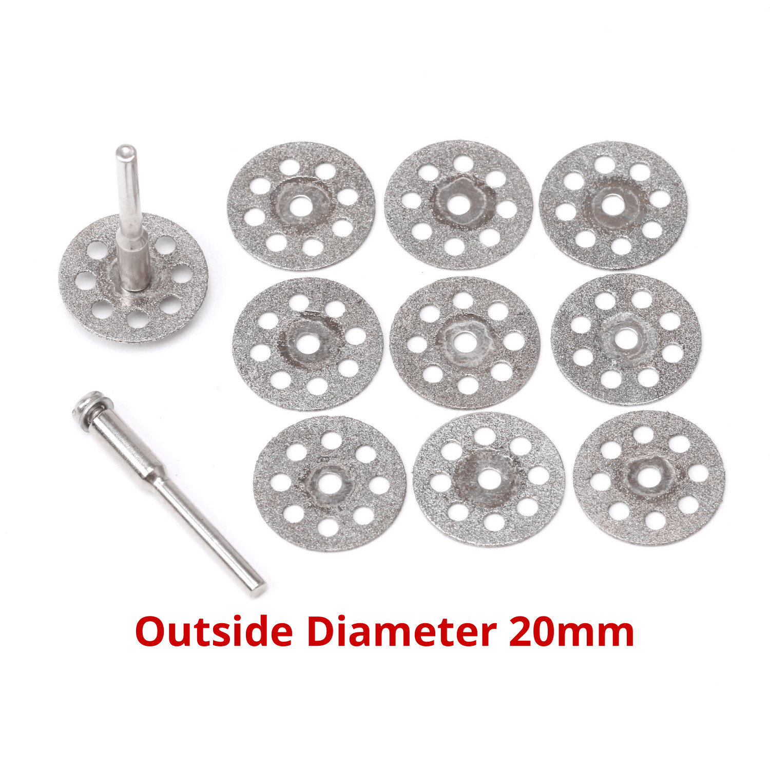 10Pcs 20-30mm Diamond Coated Cutting Wheel Rotary Blades Cut-off Disc Shank 1/8″