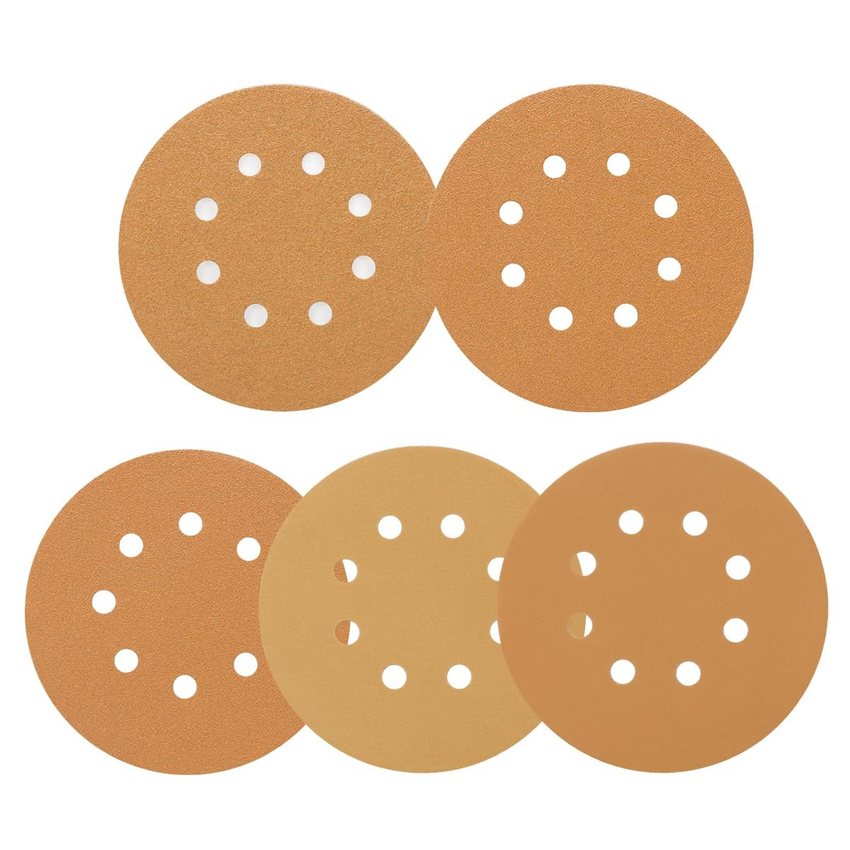50 PCS 5 Inch 8 Hole Sanding Discs Hook and Loop, 60 80 120 220 320 Assorted …