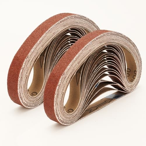 35 Pcs 3/4 x 20.5 Inch Sanding Belts, 520x20mm, 60 100 240 400 600 Grits