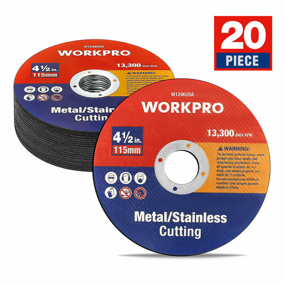 WORKPRO 20/40 PK Cut-Off Wheels 4-1/2 x 7/8”Metal&Stainless Steel Cutting Wheel