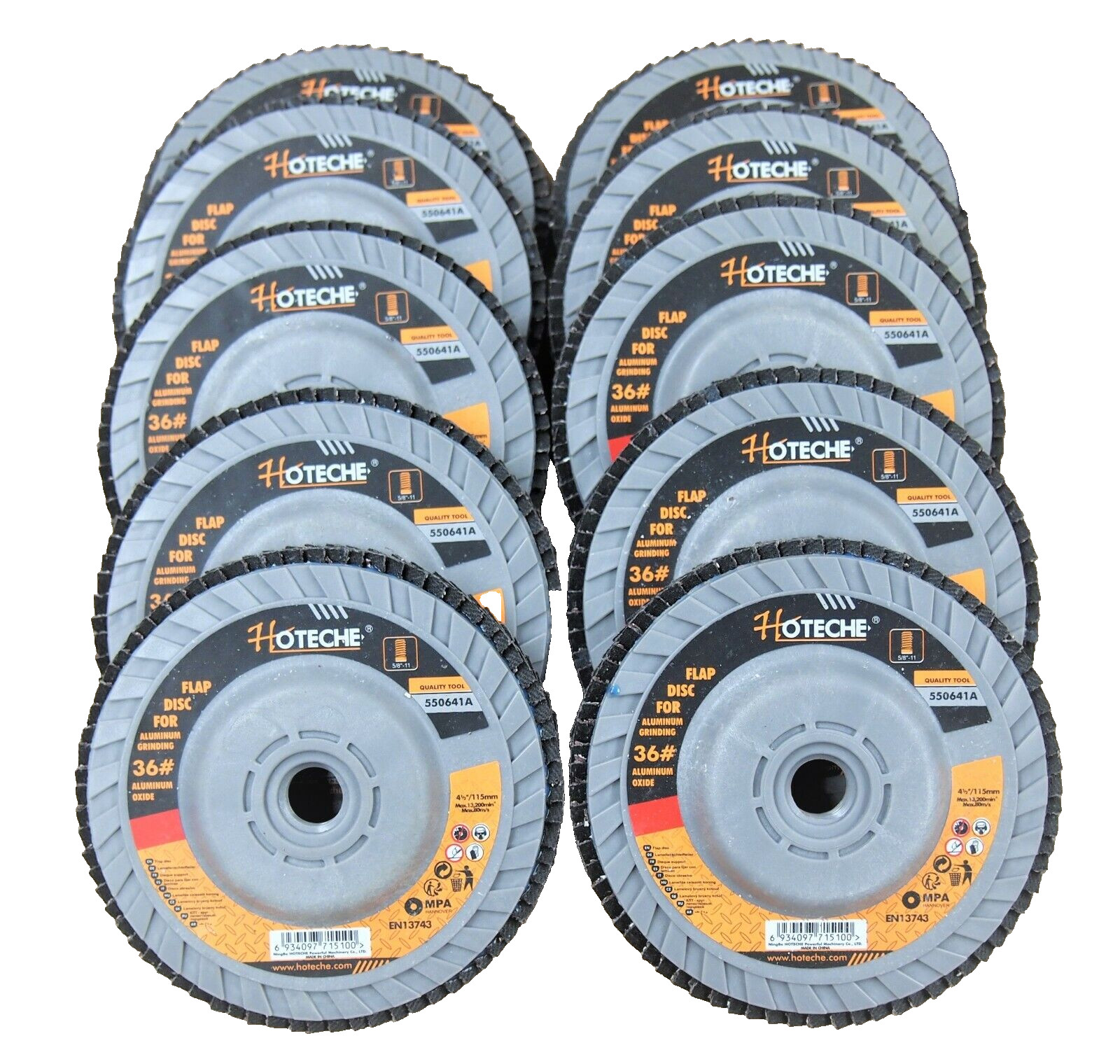 Lot of (10) Speed Hub Flap Disc Grinding wheel 4-1/2″ x 5/8″-11 36 Grit