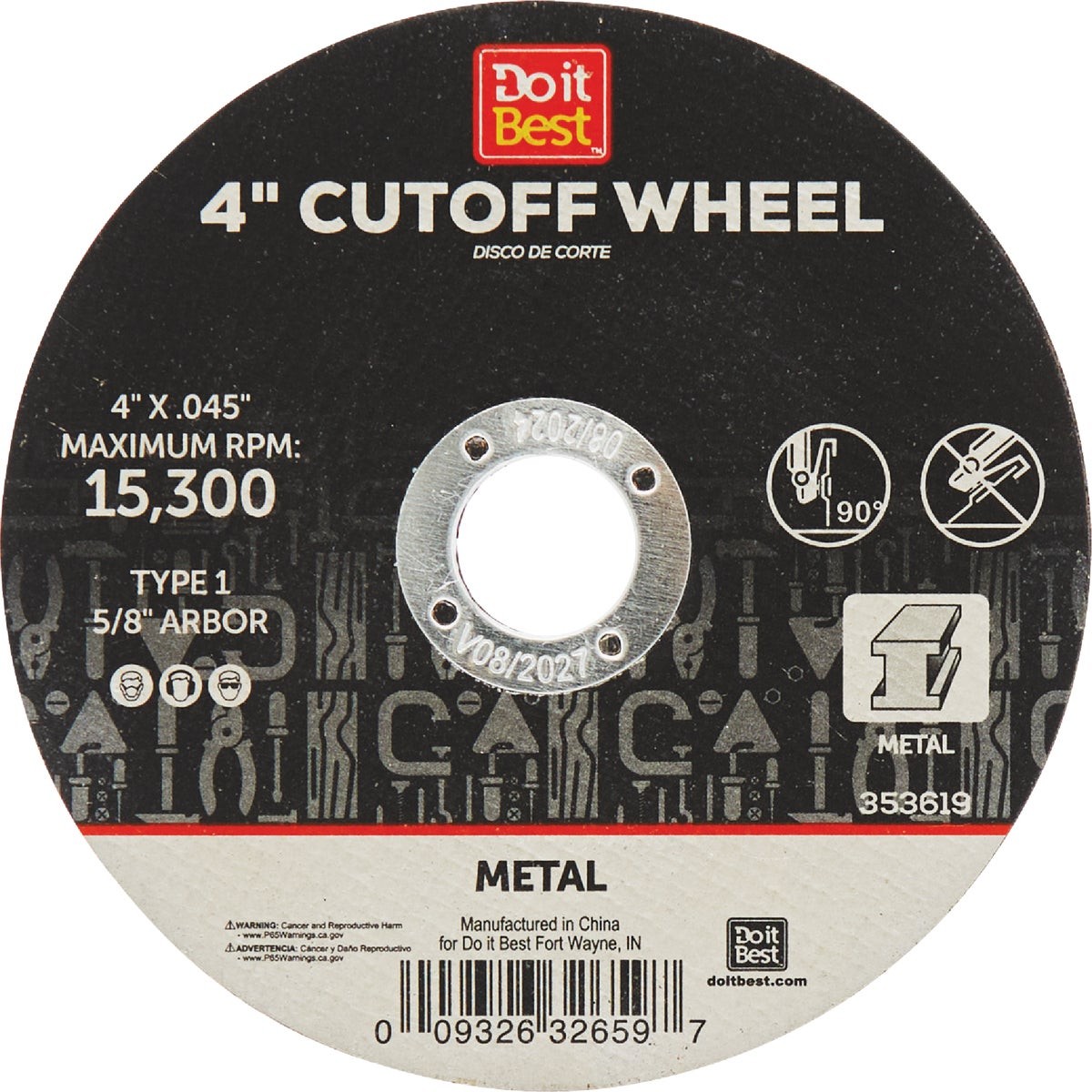 Do it Best Type 1 4 In. x 1/16 In. x 5/8 In. Metal Cut-Off Wheel TK-CW-001 SIM