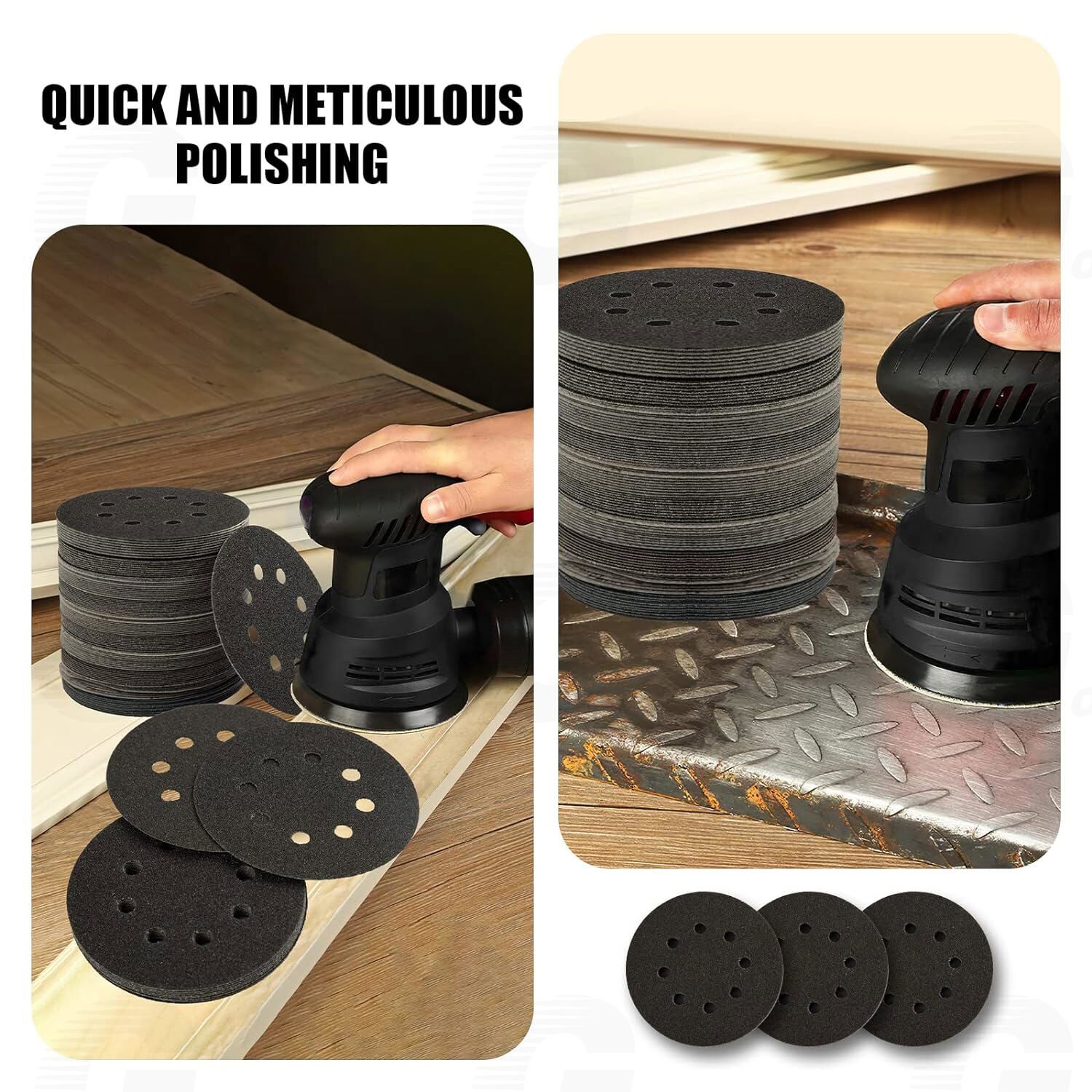 5in Sanding Discs 400-2000 Grit Wet Dry Sandpaper Hook Loop Orbital Sander Paper