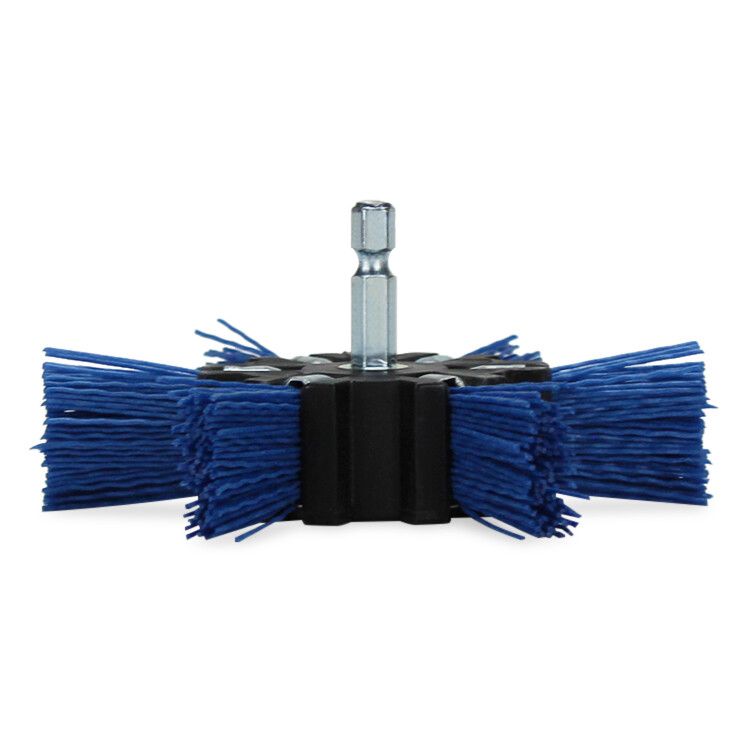 BHA 4″ Nylon Wire Strip Flap Brush with 1/4″ Hex Shank for Drill or Die Grinder