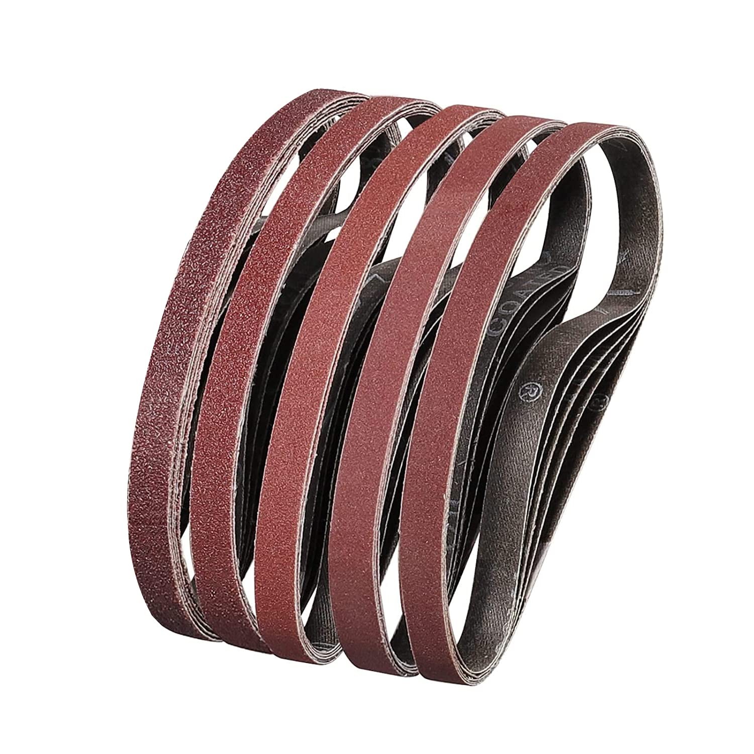 SATC 24PACK-1/2 x 18″ Abrasive Sanding Belt 6PCS each of 40/80/120/180/240 Grits