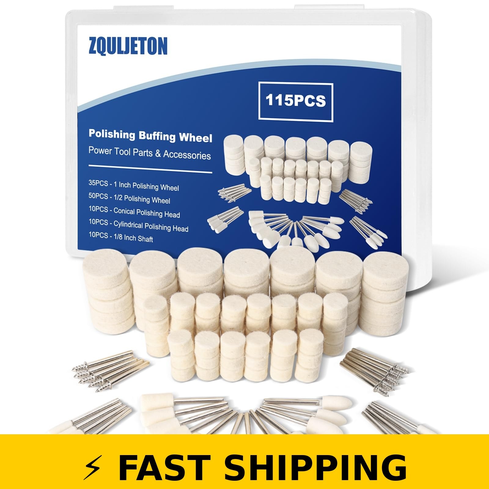 Zquljeton 115PCS Polishing Buffing Wheels for Dremel Tools