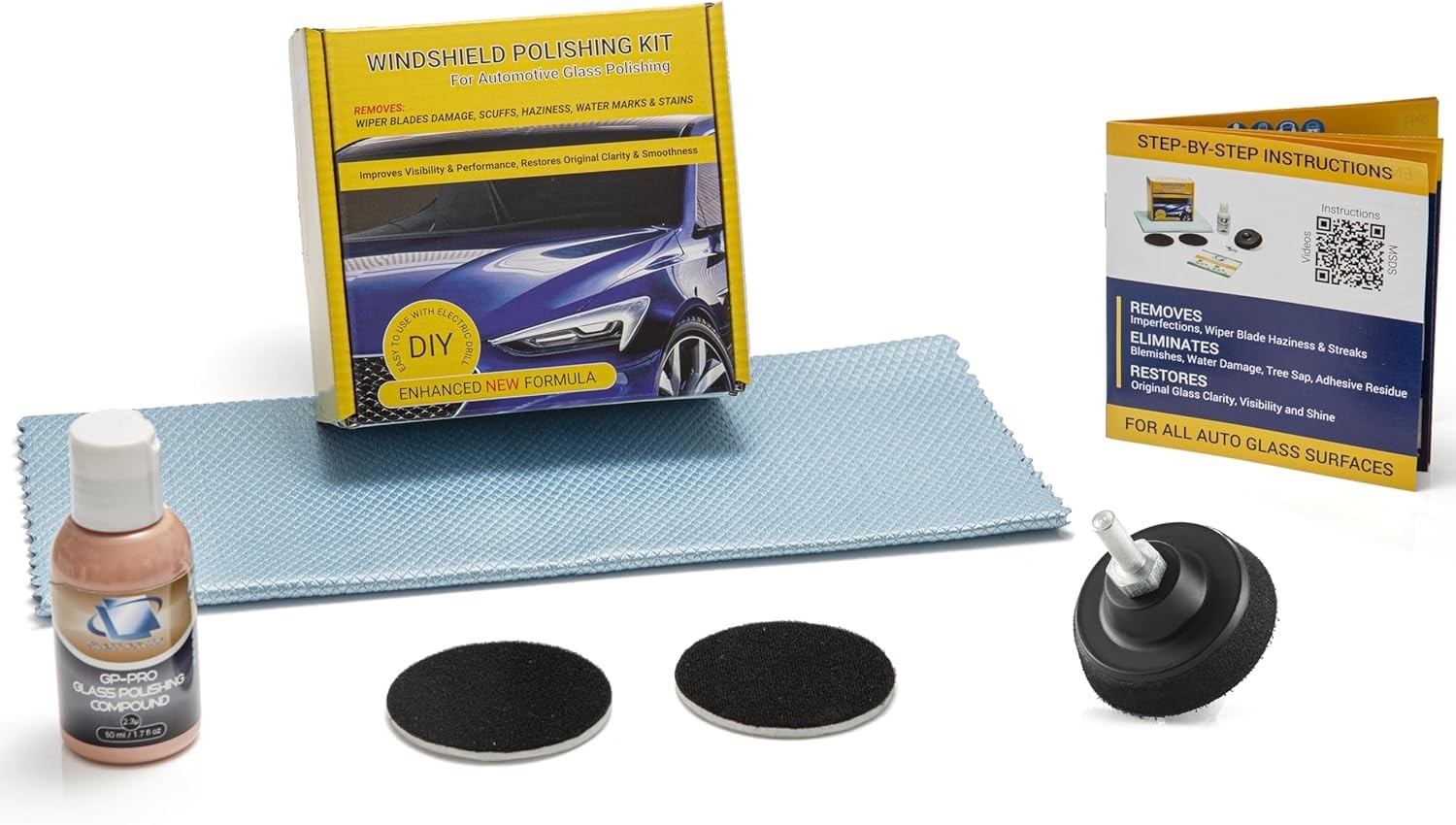 21003 DIY Windshield Polishing Kit for Electric Drills – Restore Clarity to W…