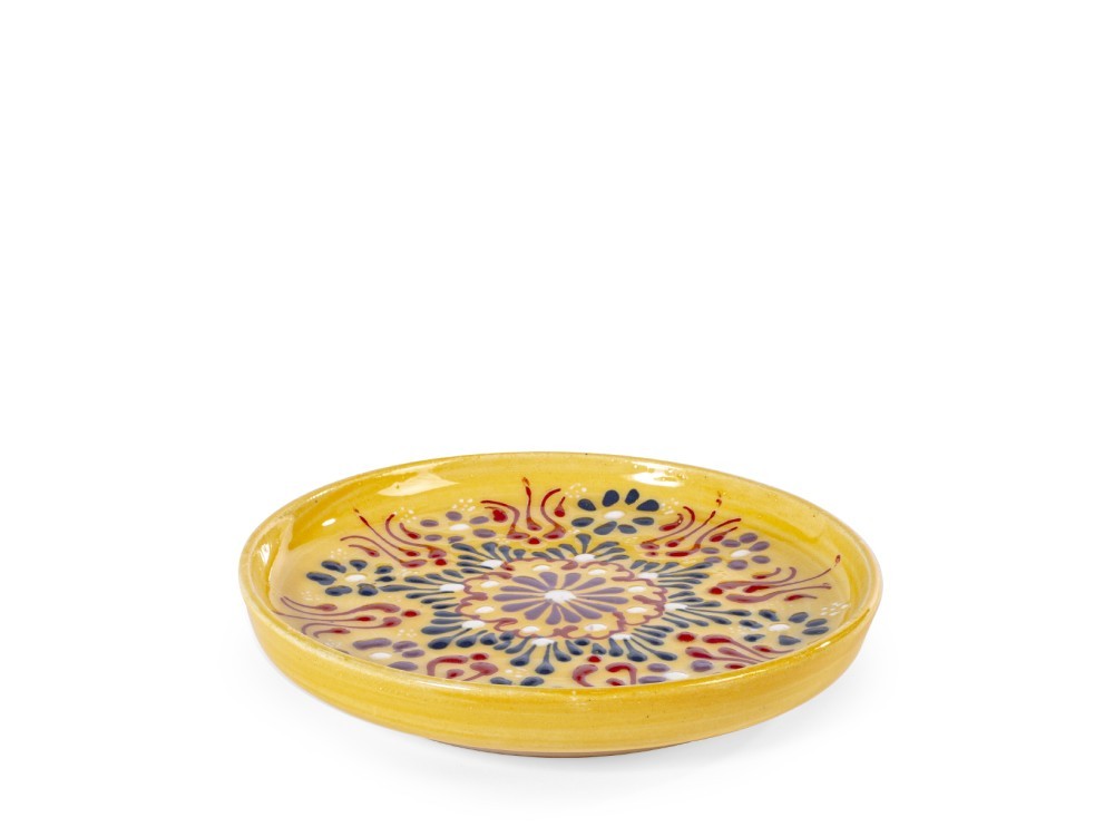 18x H&H Small Plate Bazar in Stoneware Decorated and Colored 12 cm