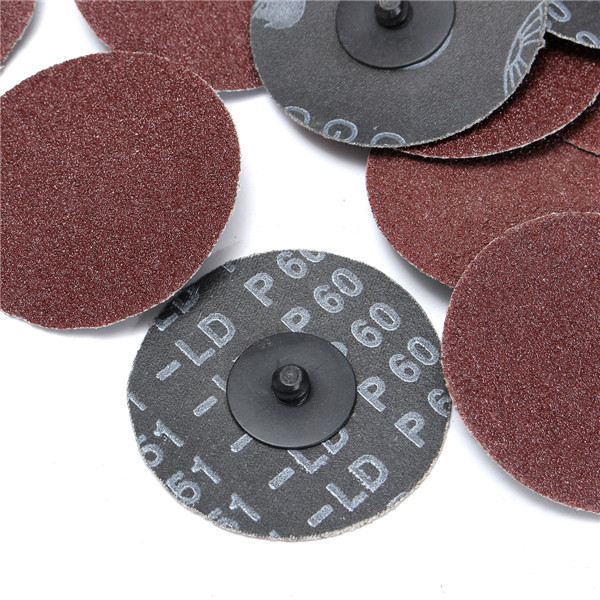 IIT 60 Grit 3″ Sanding Wheels Discs With 1/4″ Mandrel Roll Lock R Style 82078