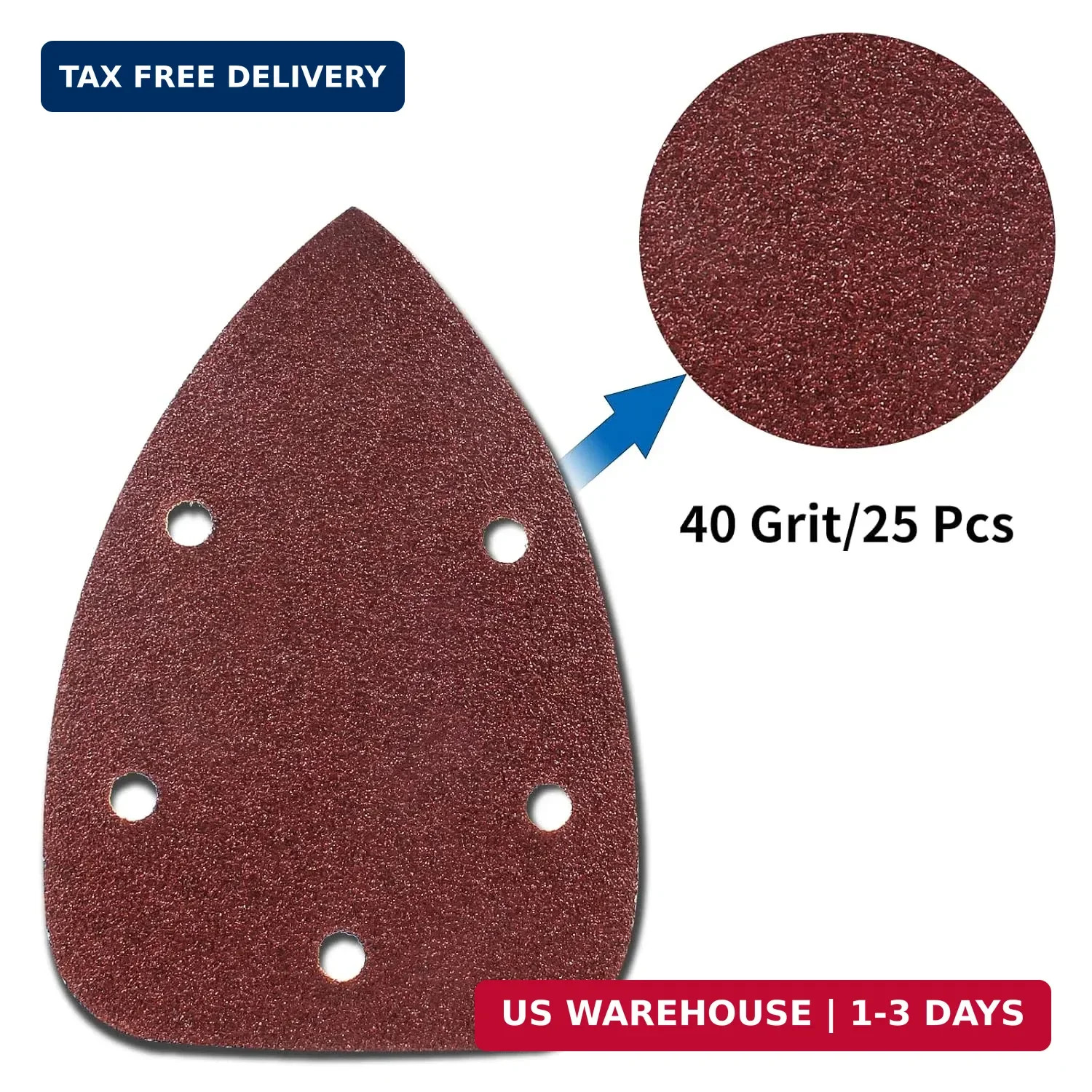 25 Pcs 40 Grit Mouse Detail Sander Sandpaper 5 Hole Mouse Sandpaper FAST SHIP
