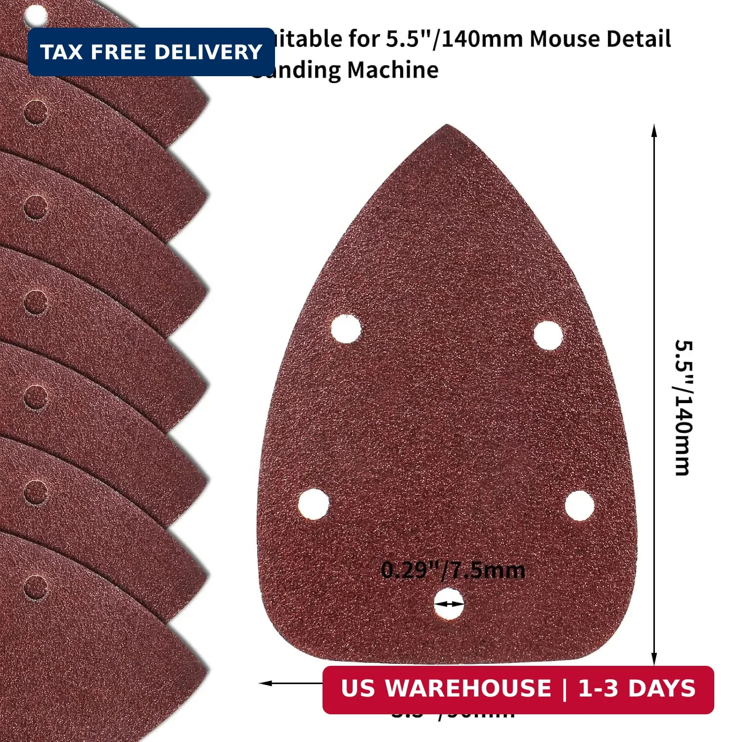 25 Pcs 40 Grit Mouse Detail Sander Sandpaper 5 Hole Mouse Sandpaper FAST SHIP