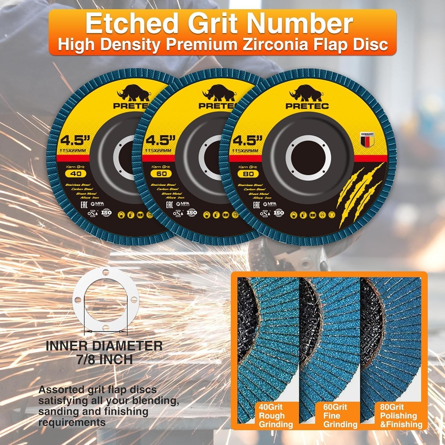 26 Packs Angle Grinder Cutting Flap Grinding Disc Wheel 4 1/2in Inches – 20 P…