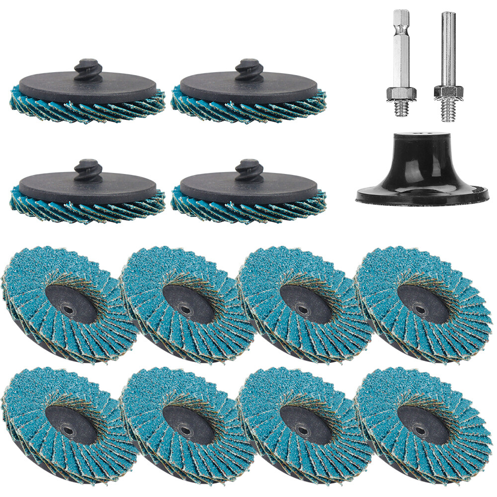 12PCS 2 inch Zirconia Roll Lock Flap Sanding Disc 40 60 80 120 Grit Die Grinder