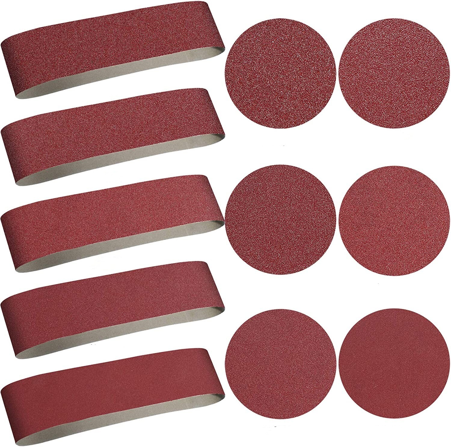 22PCS 4×36 in Sanding Belts Sander Belt& 6in PSA Self Adhesive Discs 80-400 Grit