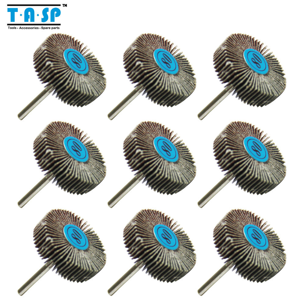 Dremel Flap Wheel Sanding Disc 31.5x10x3.17mm Grit 80 for Rotary Tools, 9PC