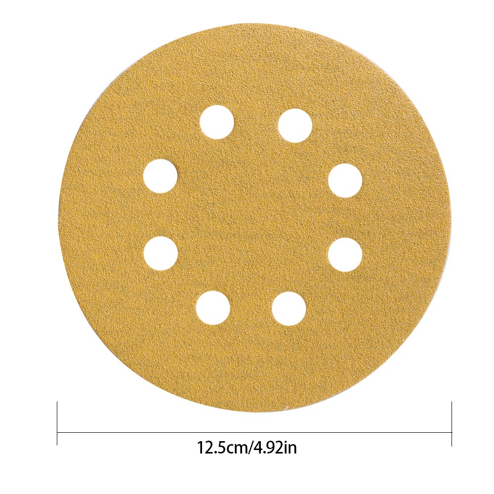 100 Pack 5 Inch 8-Hole 100 Grit Hook-and-Loop Sanding Disc Sander Paper