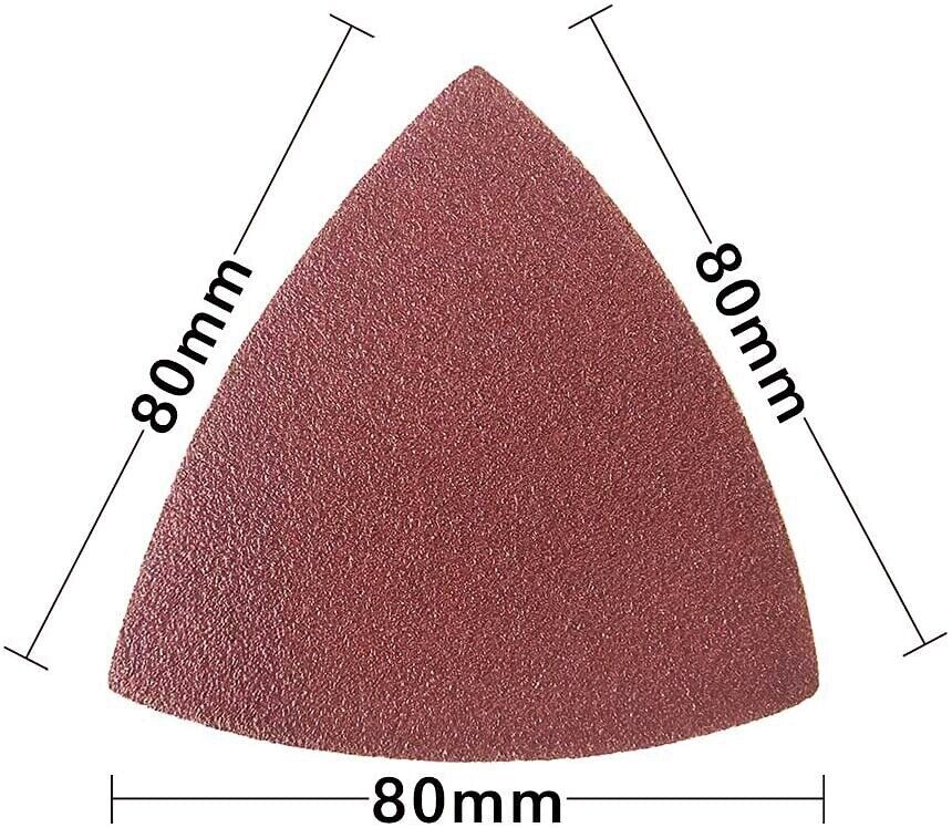 100PCS Multi-Tool Hook Loop Sandpaper Disc Triangle Sanding Pads for Oscillating