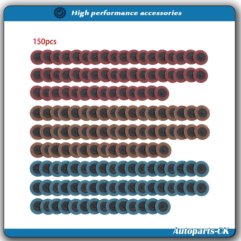 2 Inch Fine Medium and Coarse Quick Change Torque Sanding Discs Set – 150 Pack